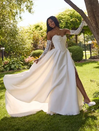 Rebecca Ingram Zorina w/Slit #1 All Ivory thumbnail