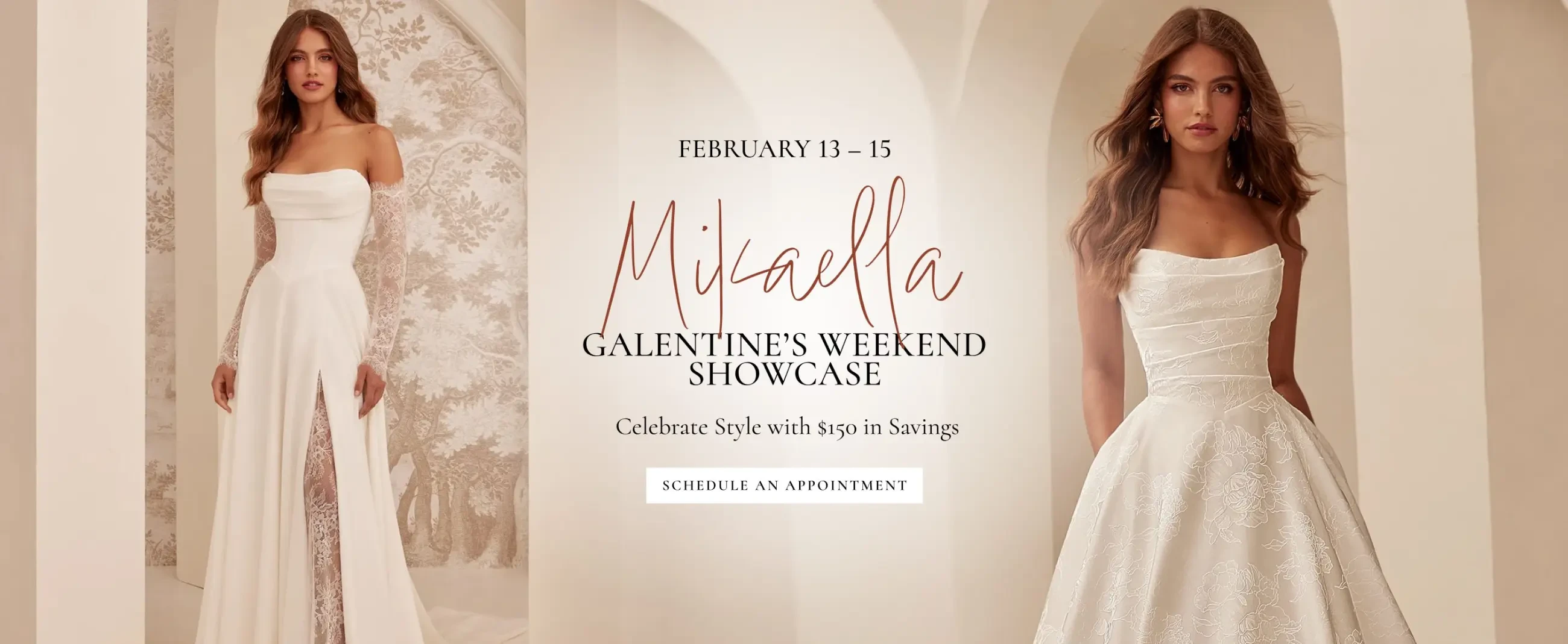 mikaella galentine's weekend showcase banner